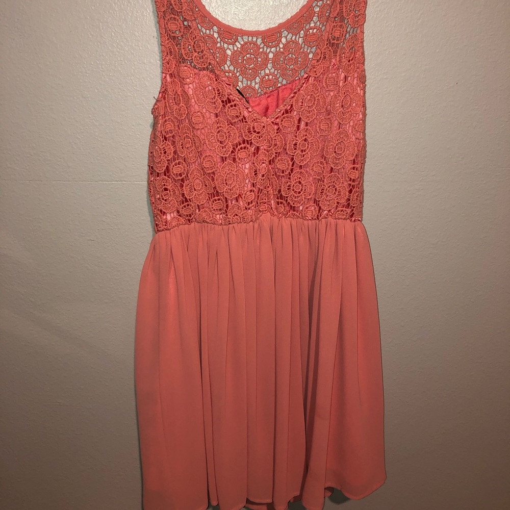 Coral Backless Dress